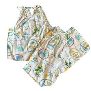 Women’s Monteau Boutique Summer Tank Pant Lounge Set Dolce Vida Size Small
